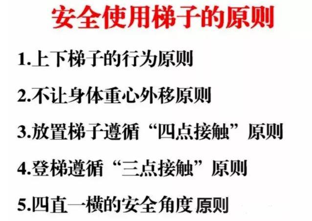 安全使用梯子的原则是-使用各类梯子应该注意哪些安全事项