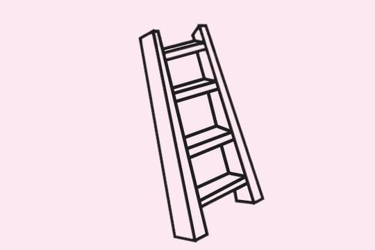 梯子儿童简笔画-梯子简笔画图片幼儿园