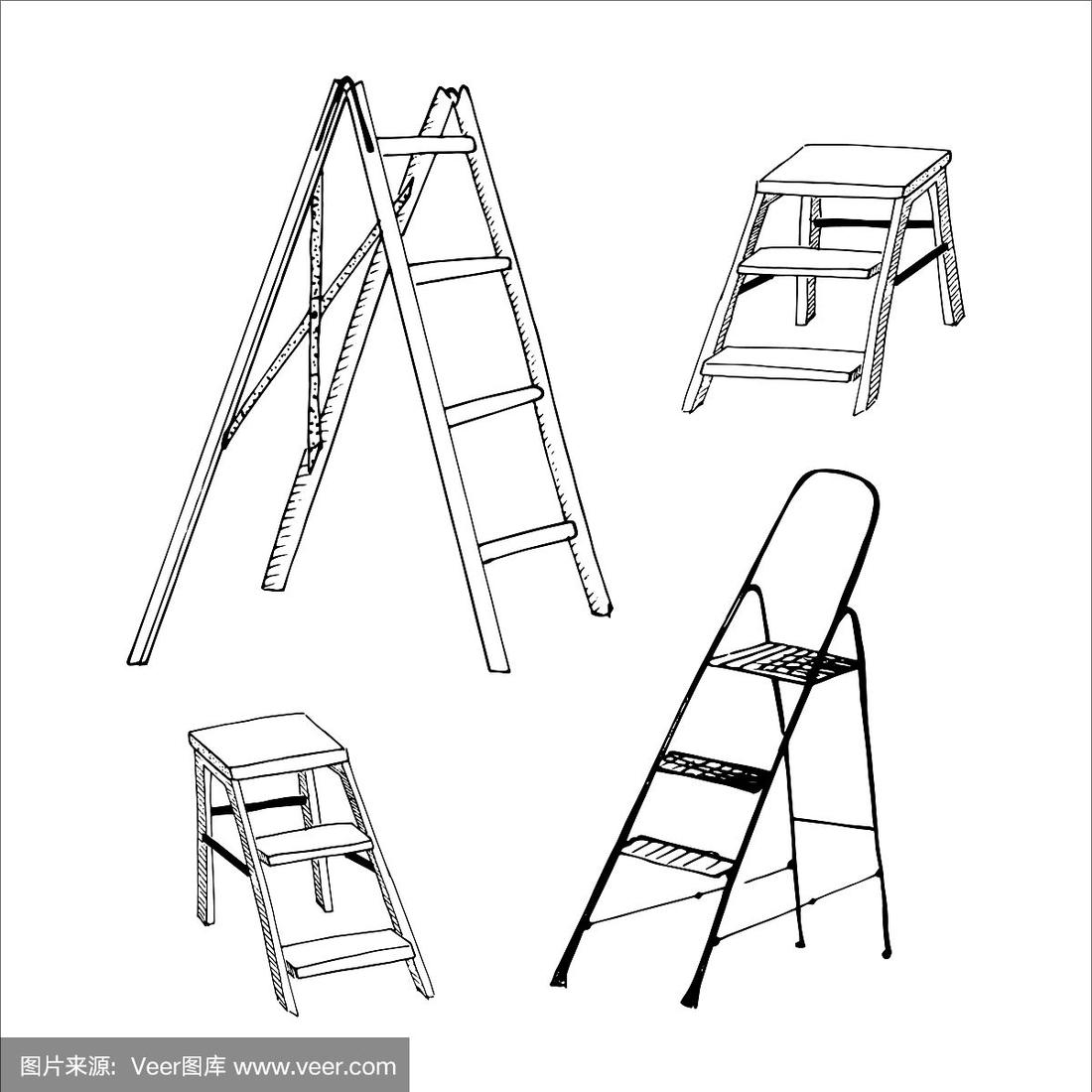 梯子的卡通简笔画图片-梯子的卡通简笔画图片可爱